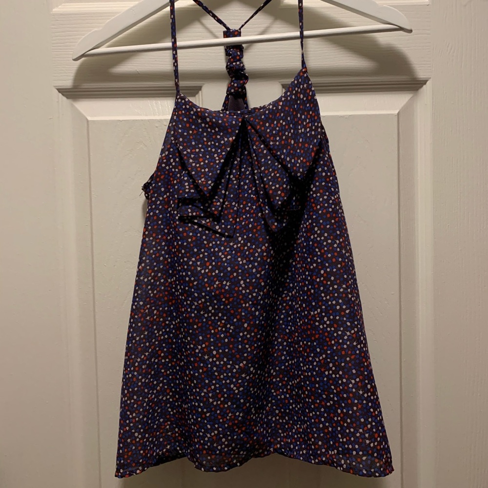 Purple Top with polka dots
